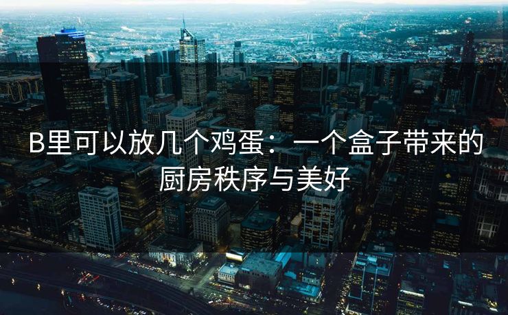 B里可以放几个鸡蛋:一个盒子带来的厨房秩序与美好 B里可以放几个鸡蛋:一个盒子带来的厨房秩序与美好