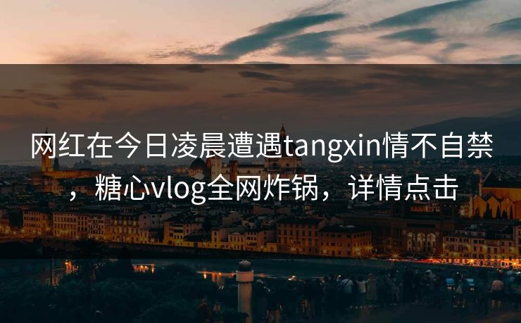 网红在今日凌晨遭遇tangxin情不自禁，糖心vlog全网炸锅，详情点击