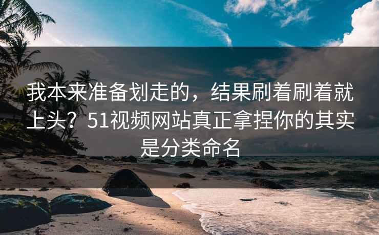 我本来准备划走的，结果刷着刷着就上头？51视频网站真正拿捏你的其实是分类命名